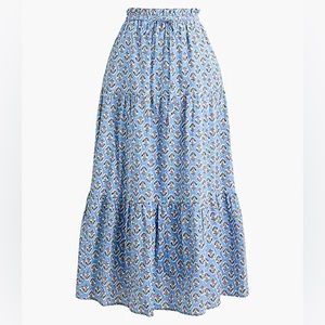 Jcrew tiered floral midi skirt